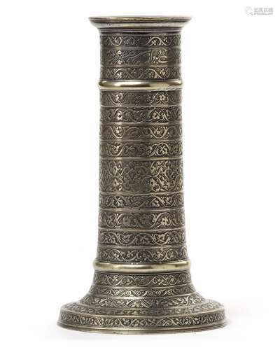 A SAFAVID BRASS TORCH STAND (SHAMDAN) IRAN, 17TH