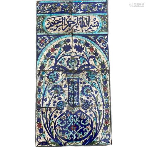 A FINE DAMASCUS TILE PANEL, OTTOMAN SYRIA, LATE 19TH