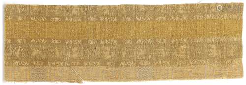 A RARE MAMLUK SILK LAMPAS FRAGMENT, EGYPT OR SYRIA,