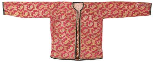 A PERSIAN RED WITH GILT QUILTED CHILDRENS WAISTCOAT,