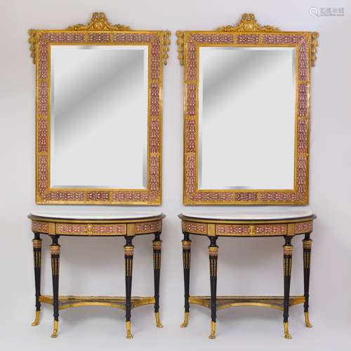 Pair of Italian Neoclassical Style Gilt-Bronze-Mounted