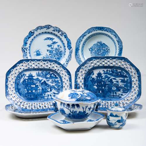 Group of Chinese Export Blue and White Porcelain