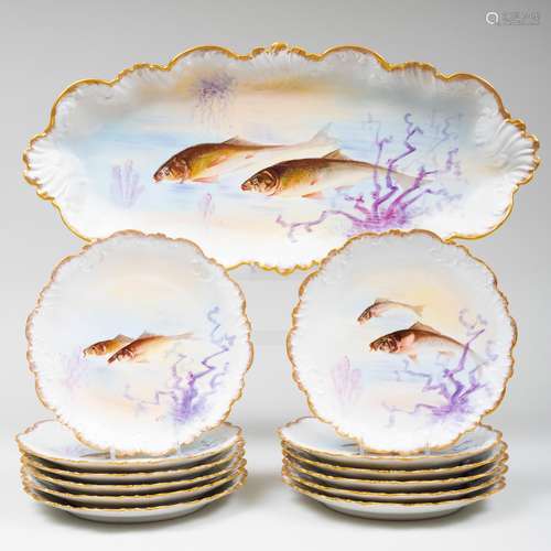 Limoges Porcelain Fish Service