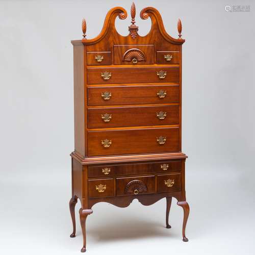 Chippendale Style Mahogany Highboy, of Recent