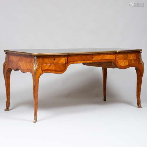 Louis XV Style Gilt-Bronze-Mounted Tulipwood Parquetry