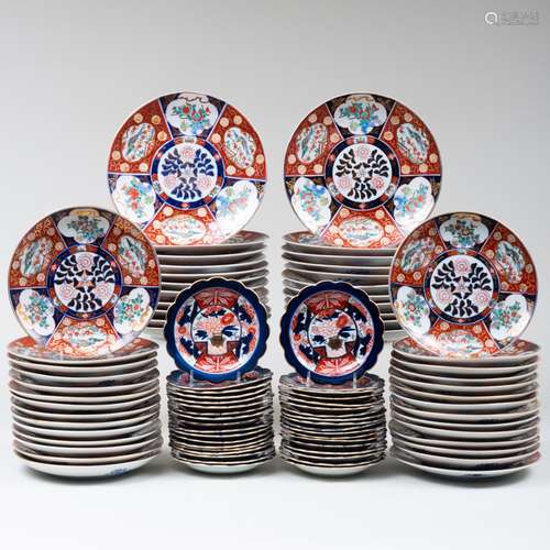 Assembled Japanese Imari Porcelain Part Service