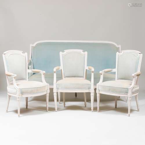 Louis XVI Style White Painted Salon Suite