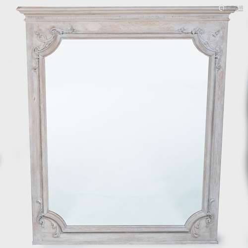 Large French Provincial Grey Painted Mirror