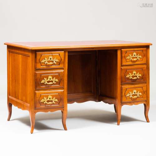 Louis XV Provincial Fruitwood Kneehole Desk