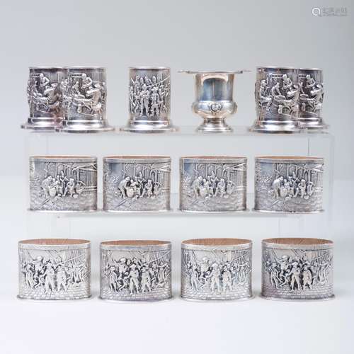 Group of Danish Silver Plate Repoussé Vessels