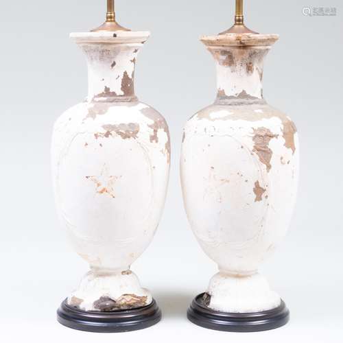 Pair of French Plaster Models of Apothecary Jars