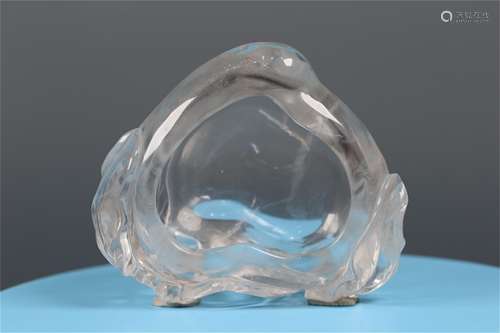 A Chinese Carved Rock Crystal Peach Shaped Brush Washer