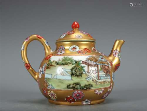 A Chinese Famille Rose Porcelain Teapot