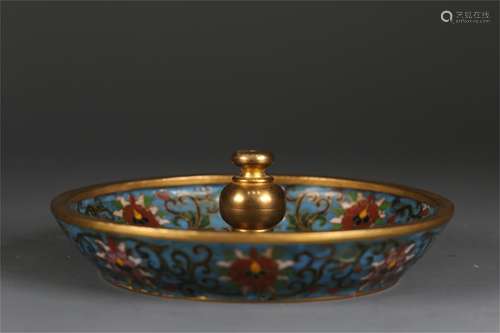 A Chinese Cloisonne Flower Patterned Incense Holder