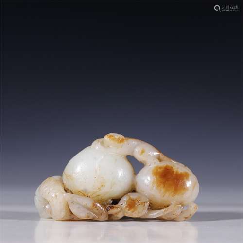 A Chinese Carved Jade Monkey Shaped Ornament