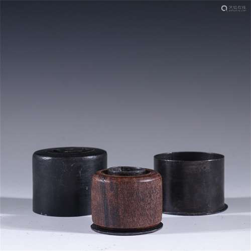 A Chinese Carved Agarwood Thumb Ring