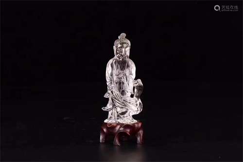 A Chinese carved Rock Crystal Figure Ornament