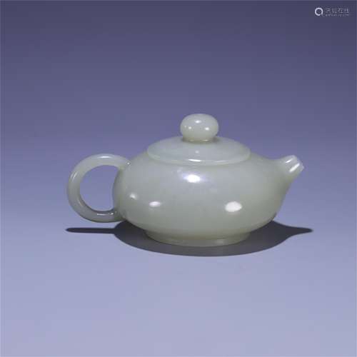 A Chinese Carved Jade Teapot