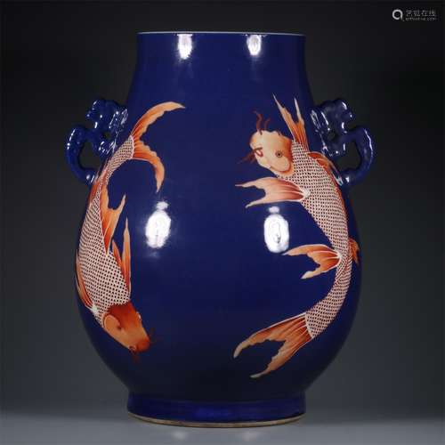 A Chinese Wu-Cai Glazed Porcelain Wine Container