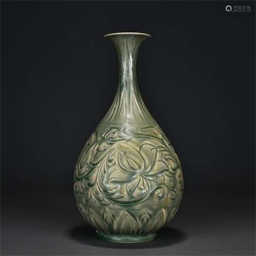 A Chinese Celadon Glazed Porcelain Spring Vase