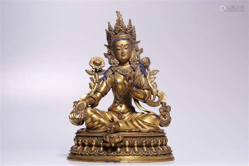 A Chinese Gilt Bronze Buddha Statue