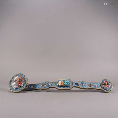 A Chinese Cloisonne Ruyi