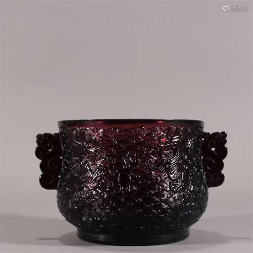 A Chinese Color Glazed Glass Incense Burner