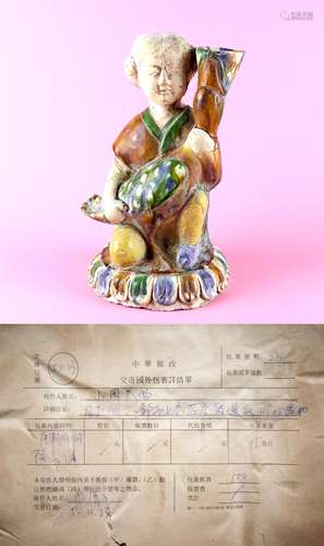 A Chinese San-Cai Glazed Figure Statue