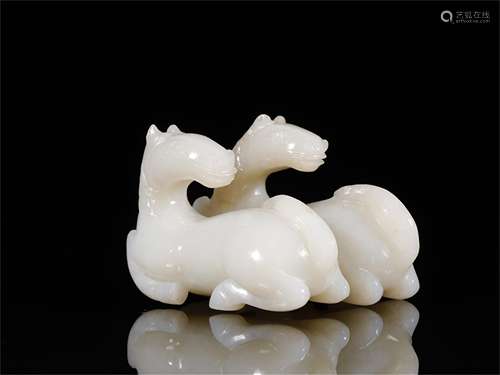 A Chinese Carved Jade Horse Ornament