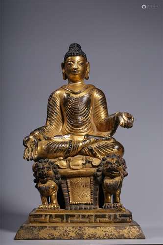 A Chinese Gilt Bronze Buddha Statue