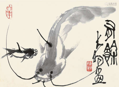 陈大羽（1912～2001） 有余 镜片 水墨纸本