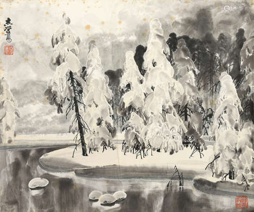 于志学（b.1935） 雪景 镜片 水墨纸本