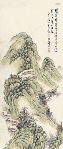 吴待秋（1878～1949） 丁未（1907）年作 松溪幽居图 镜心 设色纸本