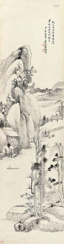 萧俊贤（1865～1949） 甲辰（1904）年作 春林远岫 屏轴 水墨纸本