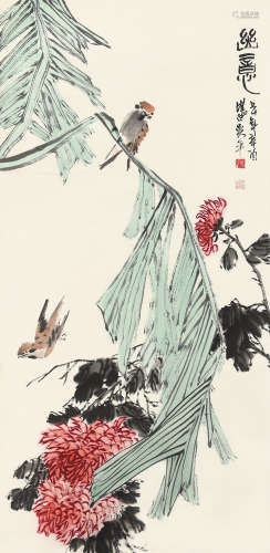 吴平（1920～2019） 辛酉（1981）年作 幽意 立轴 设色纸本