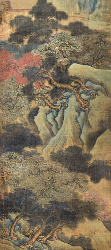 钱维城（1720～1772）（款） 松涛有人家 立轴 设色绢本