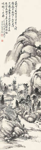 谭少云（1901～1988） 幽山深居图 立轴 水墨纸本