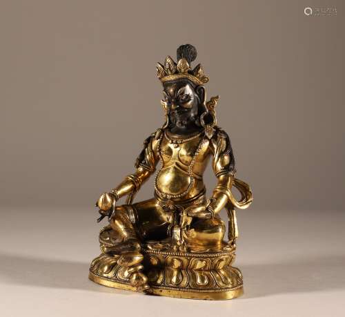 Gilded bronze statue of God of wealth