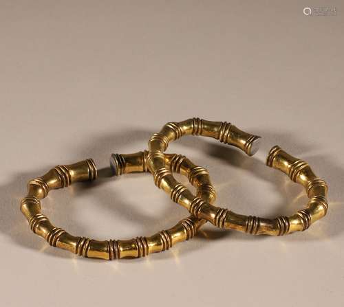 Silver gilded bracelet of Ming Dynasty