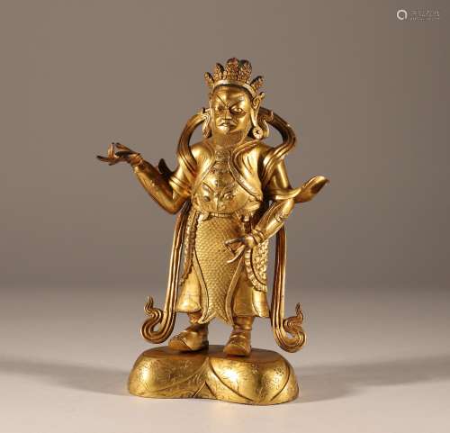 Gilded bronze statue of God of wealth
