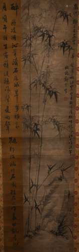 Paper bamboo and stone paintings of Zheng Banqiao in Qing Dy...