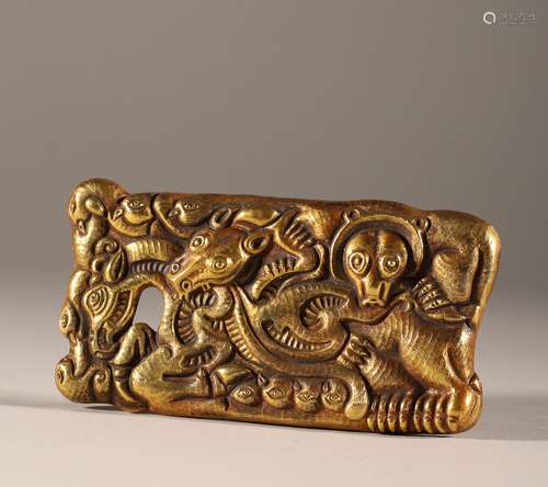 Bronze gilded brand of Liao Dynasty