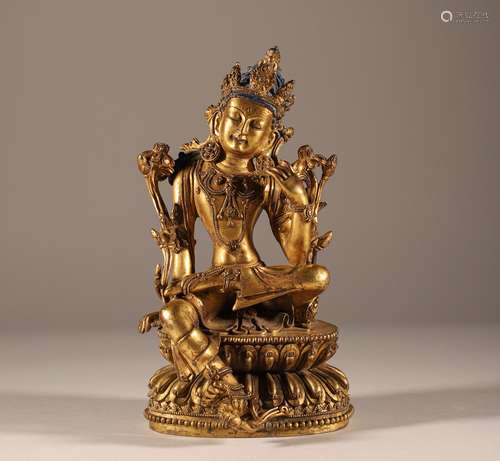 Bronze gilded statue of free Guanyin