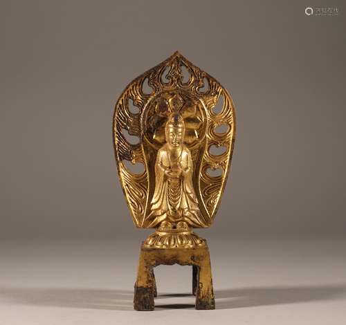 Bronze gilded Buddha of Han Dynasty