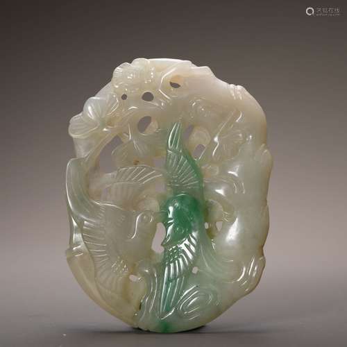 Qing Dynasty Emerald and Bird Pattern Brand