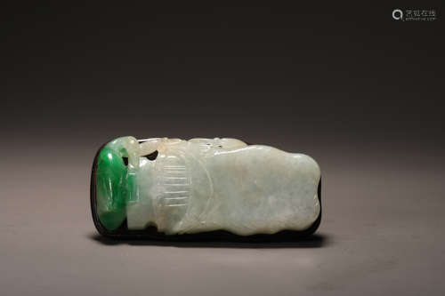 Qing Dynasty Emerald Bird Brush Wash