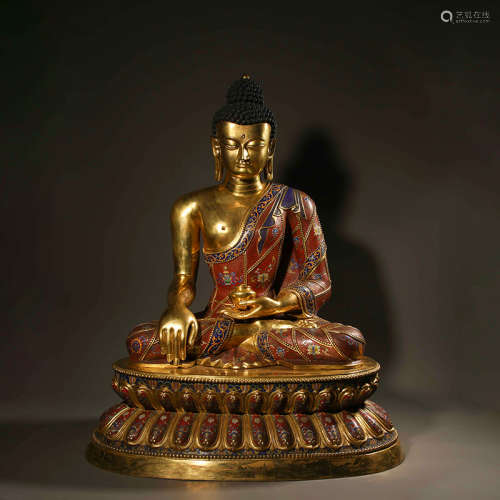 Qing Dynasty Cloisonne Pharmacist buddha statue