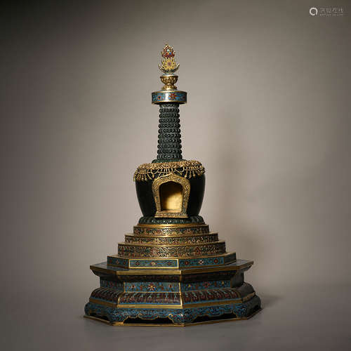 Qing Dynasty Cloisonne Stupa