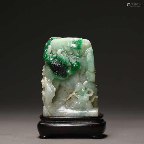 Qing Dynasty Emerald Figure Decoration