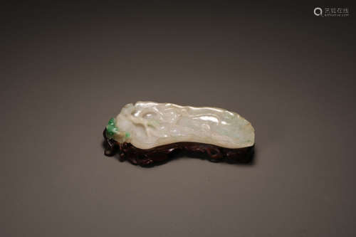 Qing Dynasty Emerald and Lotus Leaf Brush Wash